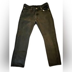 Levi's Jeans Mens 34x32 Black Denim 501 Straight Button Fly Western Casual Pants